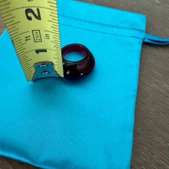 Baccarat Red Crystal Ring Sz 54 - Picture 5 of 8